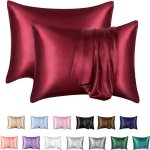 2 tk satiinist padjap&uuml;&uuml;r, pehme ja sile tekstuur, satiinist &uuml;hev&auml;rvilised &uuml;mbrikupadjap&uuml;&uuml;rid, v&auml;hendavad juuste katkemist ja v&auml;ldivad kortse 51*66cm veini