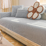 Uus Tuhande Linnu Ruudustik Puuvillane Linane Diivanikate Diivan L-kujuline Kombinatsioonm&ouml;&ouml;bel Libisemisvastane T&auml;ielikult Kattev Padi Diivanikate 70x70