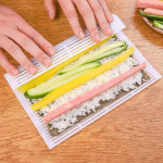 Isetegija sushi rullmatid pestavad korduvkasutatavad sushirullivormi matid isetehtud toidurullid riisirullimismasin koogirullpadi 1pcs