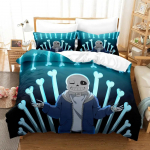Uus Undertale Sans Voodipesukomplekt &Uuml;heinimese Twin T&auml;is Queen King Suuruses Voodikomplekt T&auml;iskasvanu Laste Magamistoa Tekikoti Komplektid Anime Voodilina Komplekt 70x133cm 2pcs