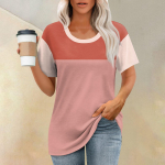 Naiste T-s&auml;rk T-s&auml;rk, tr&uuml;kiga l&uuml;hikeste varrukatega, igap&auml;evane n&auml;dalavahetuse mood, tavaline kaelus, suvine topp L must