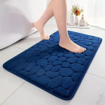 3D libisemiskindel vannitoamatt Vannimatid Imav uksematt Munakivist reljeefne uksep&otilde;randamatid Masinaga pestavad Kiiresti kuivavad 40cm x 60cm sinine