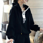 Western Style avar sviiter kapuutsiga vabaaja suur moodne spordi&uuml;likond naiste juuste p&otilde;lvkonna kapuutsiga kampsun, kaheosaline komplekt naistele M