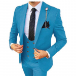 Kolmeosaline meeste pulma- ja &auml;ri&uuml;likond &ndash; parim meeste ja peremehe riietus L j&auml;rve sinine v&auml;rv