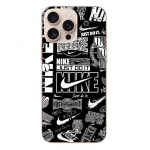 Kaitsekate - Nike - Iphone 16 Pro Max - Must ja valge - Pehme - Graffiti valge