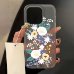 Mobiiltelefoni&uuml;mbrised iPhone 11 13 15 Pro Max 12 14 Pro Max &uuml;mbrisele iPhone 16 15 Plus 13 Pro 12 j&auml;&auml;tunud tekstuuriga maalitud koomiksililled iPhone 11 valge