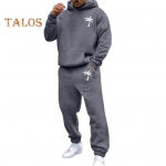 Meeste kapuutsiga p&uuml;kskost&uuml;&uuml;m High Street Plush-voodriga suures suuruses lahtine v&auml;lispordivarustus Pure Color talvine dressi&uuml;likond, pahkluudega p&uuml;kste komplekt M kohv