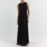 Kootud tutidega varrukateta kleit naistele &otilde;huke k&otilde;rge v&ouml;&ouml;kohaga vabaaja t&auml;navar&otilde;ivad naiste kudumid 2023. aasta suve p&uuml;hade rannakleit L must