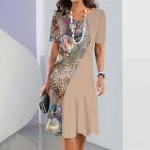 Suvised kleidid naistele Mood Colorblock Print Top Holiday vabaaja l&uuml;hikeste varrukatega Harajuku lillelised riided T&uuml;drukute elegantsed kleidid 8xl