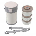 Isoleeritud toidupurk 2,3L 3-korruseline mikrolaineahjukindel 304 roostevabast terasest termiline l&otilde;unas&ouml;&ouml;gikarp &otilde;laga sinine