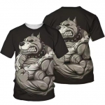 3D Prindiga T-s&auml;rgid Muay Thai Kickboxing MMA Unisex Mehed Naised Mood Streetwear &Uuml;mara kaelusega L&uuml;hikeste varrukatega Laste Poiste T-s&auml;rgid Topid Poks Bull Dog XXS
