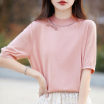 Naiste suves&auml;rk - 50% mooruspuu siidisegu | Kortsuvaba ja UV-kaitsega | Luksuslik kerge pluus XL roosa