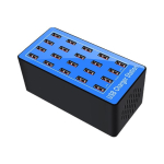 USB laadimisjaam 20-pordiline 100W mitmekordne laadimisjaam mitme pordiga USB laadija laadimine nutitelefonide, tahvelarvutite, USB-seadmete jaoks EU Plug sinine