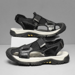 Suvised meeste sandaalid Ehtsast nahast Meeste vabaajajalatsid Meeste Meeste Nahast Sandaalid Meestele Rannajalatsid Rooma meeste kingad 38