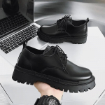 Meeste Madalad Kingad Meestele Paks P&otilde;hja Punk Briti Stiil Disain Platvorm Must Paelkinnitusega Vabaaja Loafer Kingad Zapatillas Hombre 39