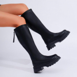 S&uuml;gisesed Naiste Kummikud Naiste Kingad Naine Talvised Kingad Madala Kontsaga L&uuml;hikesed Saapad &Uuml;mara Ninaga Vihma Keskmise S&auml;&auml;rega Pikad Saapad Botas De Mujer 42 must