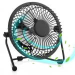 Mini ventilateur usb de table pc silencieux refroidissement pivotante 360&deg; noir