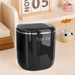 Compact Rubbish Bin with Press Lid for Desktop Use in Car, RV, Bedroom, Kitchen valge