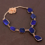 Sapphire(Simulated) Gemstone Handmade Copper New Year Gift Necklace 18 m7h08