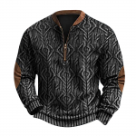 Meeste Retro Casual gradienttr&uuml;kiga kampsun S