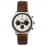 Casio Edifice Analoogkroonograaf Nahkrihm Kreemikas T&auml;hikuga Kvarts EFR-575L-7A 100M Meeste K&auml;ekell kreemikas