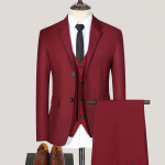 FiveFive Men's Fashion Business 3-osaline &uuml;likond Meeste kvaliteetne &uuml;likond Business Professionaalne noorte kontorit&ouml;&ouml;taja pidulik &uuml;likond L punane