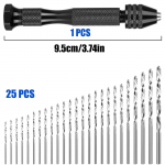 26 tk Mini Micro k&auml;sipuurite komplekt K&otilde;rge k&otilde;vadusega roostekindel k&auml;sitsi puuritehv Vise Chuck Chuck Diy t&ouml;&ouml;riistakomplekt combination 2