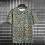 Vintage meeste T-s&auml;rk etnilise tr&uuml;kiga vabaaja l&uuml;hikeste varrukatega suvine &uuml;markaelus T&auml;navar&otilde;ivad Meeste avar dressipluus Hingavad meeste riided S