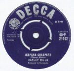 7-tolline plaat HAYLEY MILLS - Jeepers Creepers 45F21442 Decca 1962 UK Dž&auml;ss Kasutatud