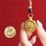 Kaksteist sodiaagi j&auml;ljendit messingist aardekauss, p&ouml;&ouml;rlev meeste ja naiste rippuv kaunistus auto v&otilde;tmehoidja ripats