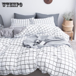 Sisustatud stiilis taimed voodipesukomplektid voodilinad tekikott Padjap&uuml;&uuml;r Voodiriided Single (3pcs) gray