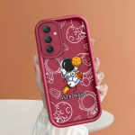 Pehme silikoonist ruudukujulise redeliga printimismustriga telefoni korpus T&auml;iskaanega kaamera p&otilde;rutuskindel kaitse kummist &uuml;mbris Samsungile Samsung M11 tumepunast v&auml;rvi