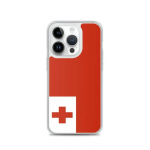 Coque iPhone &ndash; Drapeau Tonga &ndash; iPhone 14 Pro &ndash; Souple &ndash; T&auml;ielik kaitse &ndash; Mitmev&auml;rviline