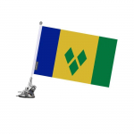 Drapeau - Saint-Vincent-et-les-Grenadines - 27 x 35 cm - M&acirc;t &agrave; Ventouse - Pol&uuml;ester - Ext&eacute;rieur