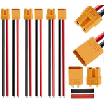 3 paari XT30 akupistikuid 100 mm 16AWG silikoonjuhtmega | RC LiPo FPV drooni jaoks | Vastupidav ja painduv | Kollane kollane