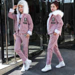 S&uuml;gis Talv Naiste Mood Vabaaja Suur Suurus Samet Paksenenud &Uuml;hev&auml;rviline Jakk P&uuml;ksid Soe Dressipluus XS