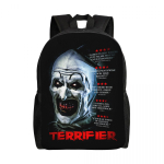Kohandatud Terrifier filmi reisir&auml;nnakukott Naistele Meestele Kooli arvuti raamatukott &Otilde;udus Halloween Kloun Kolledži &uuml;li&otilde;pilase p&auml;evakott Kotid 16 inches black