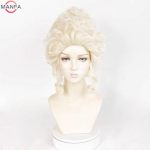 Marie Antoinette Cosplay Parukid Printsess Keskmise Pikkusega Lokkis Kuumuskindlad S&uuml;nteetilised Juuksed Parukas + Parukav&otilde;rk