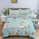 Klassikalised tekikottide komplektid Flower Blue Gold King, Queen, Full, Double Top Tekikatted Padjap&uuml;&uuml;rid Voodipesu voodipesu komplekt 260x220cm EU single(135x200cm)