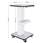 Maksimaalne koormus 40 kg Ilusalongi spetsiaalne instrumendik&auml;ru Multifunktsionaalne hoiuriiul Liigutatav t&ouml;&ouml;laua k&auml;ru 38*34*69cm white