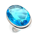 Natural Swiss Blue Topaz Gemstone 925 Sterling Silver Jewelry Ring Size 6.5 e6y18