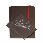 Cartes &agrave; gratter - Tristar - PSFB1 - Lot de 10 - 15 x 10 cm - Fond noir mat