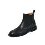 Talvised/s&uuml;gisesed Ehtsad Nahast Chelsea Saapad Retro Nikerdustega Naiste Saapad &Uuml;mar Nina Pahkluusaapad Briti Stiilis L&uuml;hikesed Saapad Naiste Jalan&otilde;ud 7.5 black