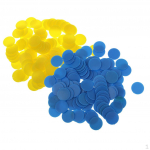200PCS 18mm Plastic Counters Board Game Tiddly winks Teaching Aid yellow and blue
