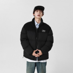 Kontrastv&auml;rvliitmik P&uuml;stkrae Puuvillased Riided Meeste Talvised Korea Daunpuuvillased Riided Varakevadised Paaridele 4XL must