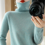 Turtleneck Pullover S&uuml;gis-talvine ka&scaron;miirist sviiter naiste puhast v&auml;rvi vabaaja pikkade varrukatega avara sviitriga naiste alaosa XXL tumelilla v&auml;rv