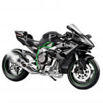 1/9 Kawasaki H2R Sulamist V&otilde;idus&otilde;idu Mootorratta Mudel Diecasts Metall Rada Spordi Mootorratta Mudel Heli ja Valgusega Pihustusega Laste M&auml;nguasjad Kingitused must