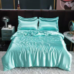 100% siidist voodipesukomplektid 4 tk Ilus Suvine Jahe Kuninglik Kuninganna Suurus Tekikoti Komplektid Voodilina Padjap&uuml;&uuml;r Kodutekstiil Dekoor Flat Bed Sheet&150 X200cm-3pc set