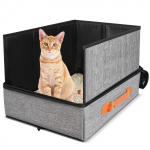 Portable Litter Box For s Foldable Litter Box With Lid Hard Bottom Poop Tray With Zipper Pet Carrier For Housebreaking One Size