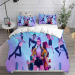 K-Popi deemonik&uuml;tid Voodipesukomplektid EL &uuml;hekohaline Tekk Tekikott Voodikate Tekikott Padjap&uuml;&uuml;r 2-3 osaline Komplektid Laste t&auml;iskasvanute suurus US Twin(172x218cm) burgundiapunane